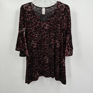 Lilypad Women Top Size S Burnout Velvet Whimsigoth Fairy Grunge Bell Sleeve Goth